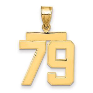 14k Yellow Gold, Athletic Collection Medium Polished Number 79 Pendant